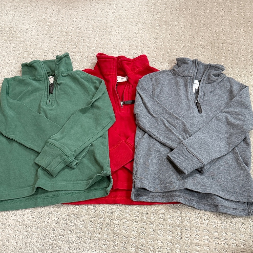 Crewcuts Kids Green, Red, and Gray Zip-Up Tops
